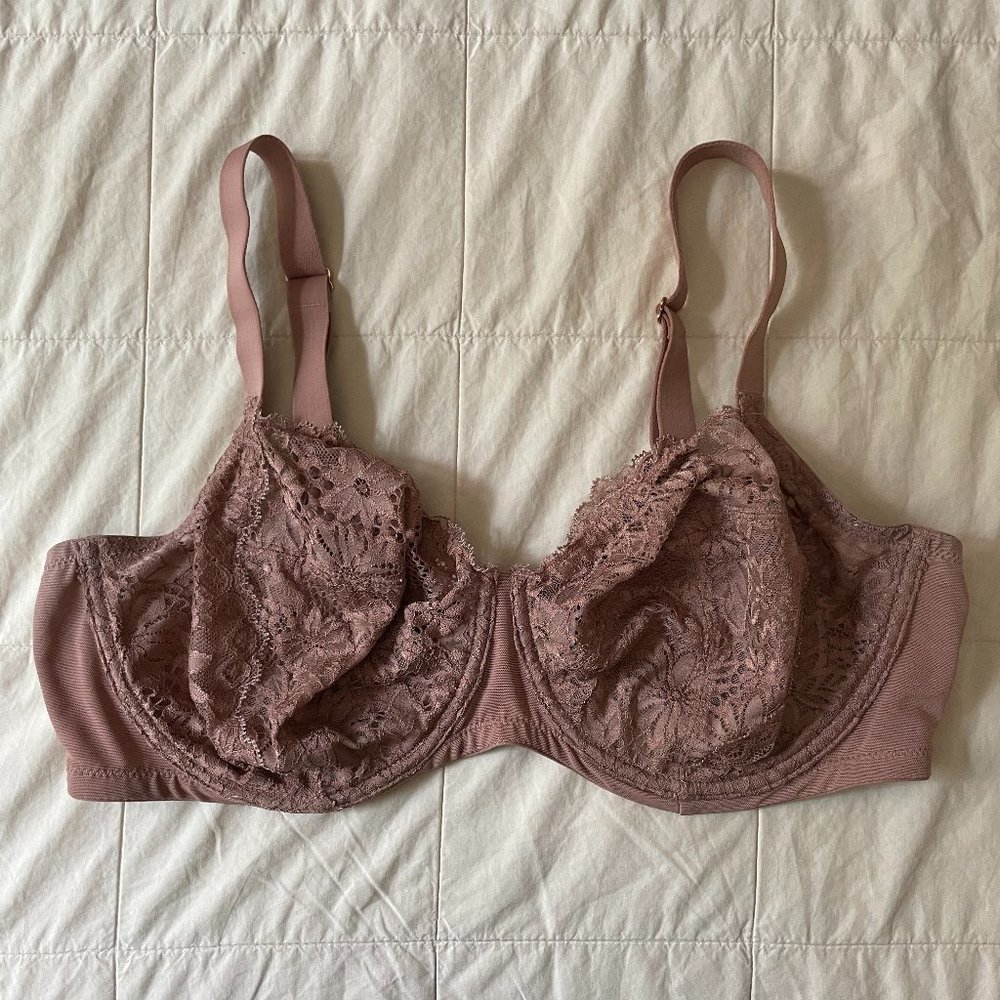 Women's Plus Size Lace Unlined Bra - Auden Lumbrook Mauve 40DDD